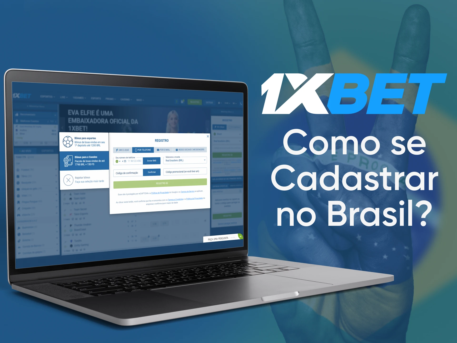 A 1xBet no Brasil suporta vários métodos de registro de contas.