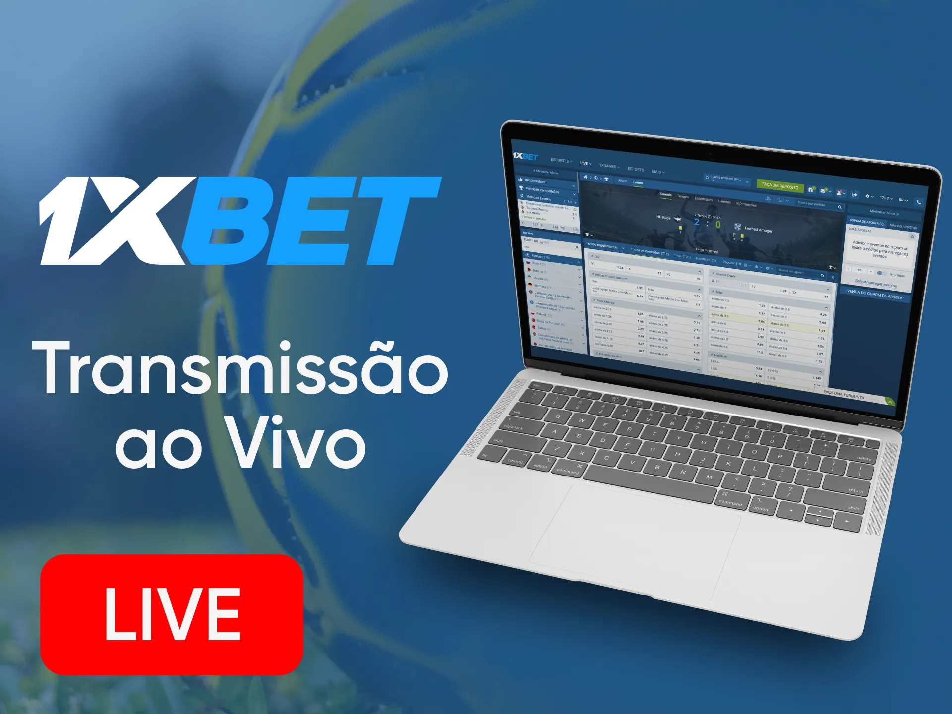 Assista a transmissões online de jogos no site 1xBet.