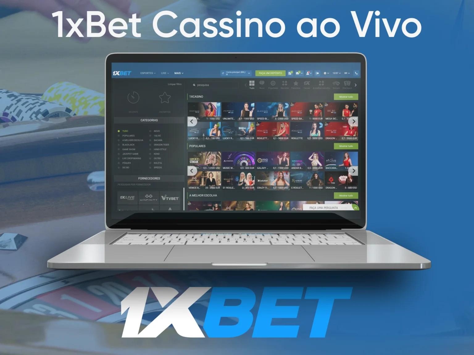 1xbet live casino interface