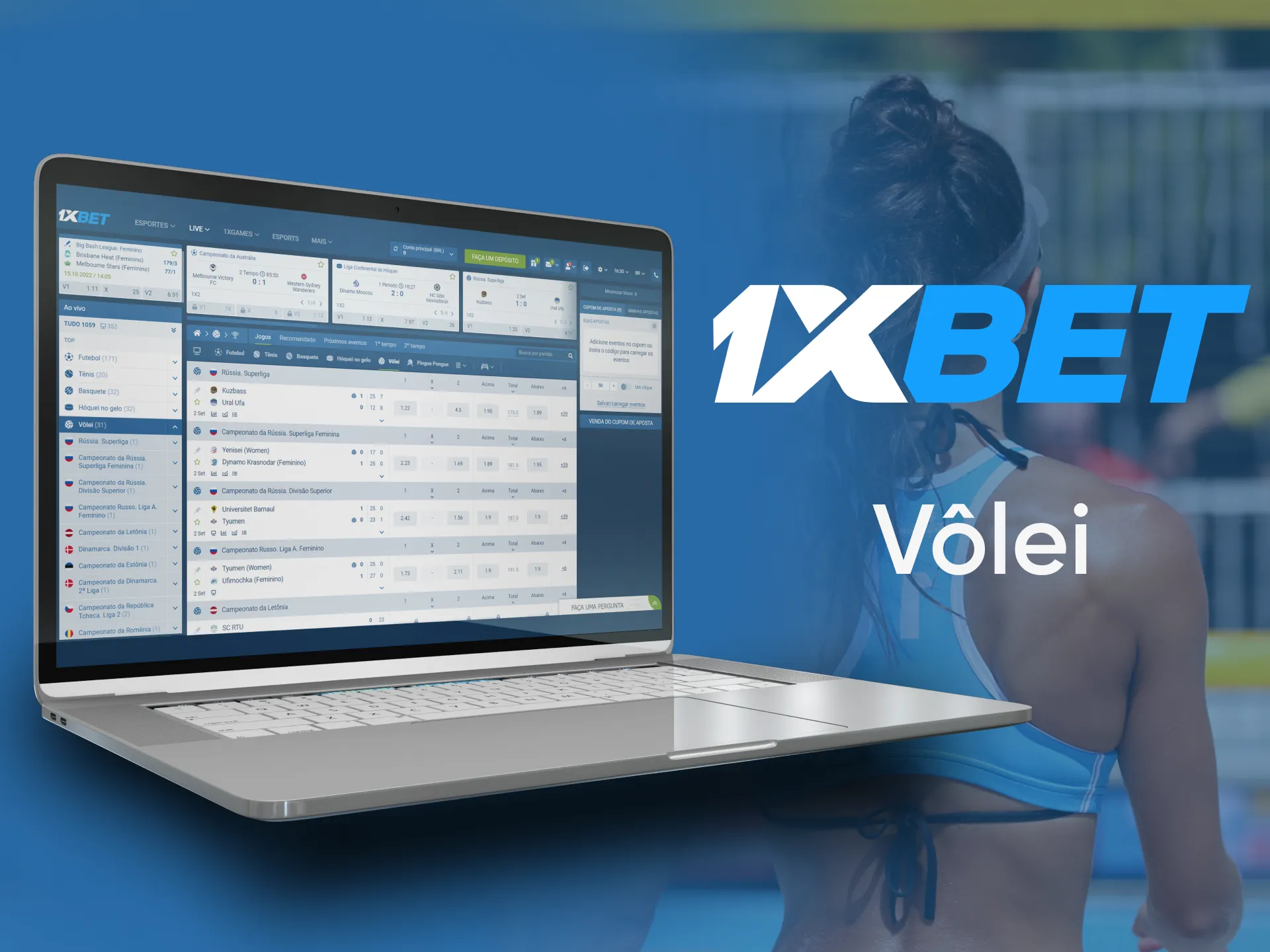 Aposta no voleibol online no 1xBet.