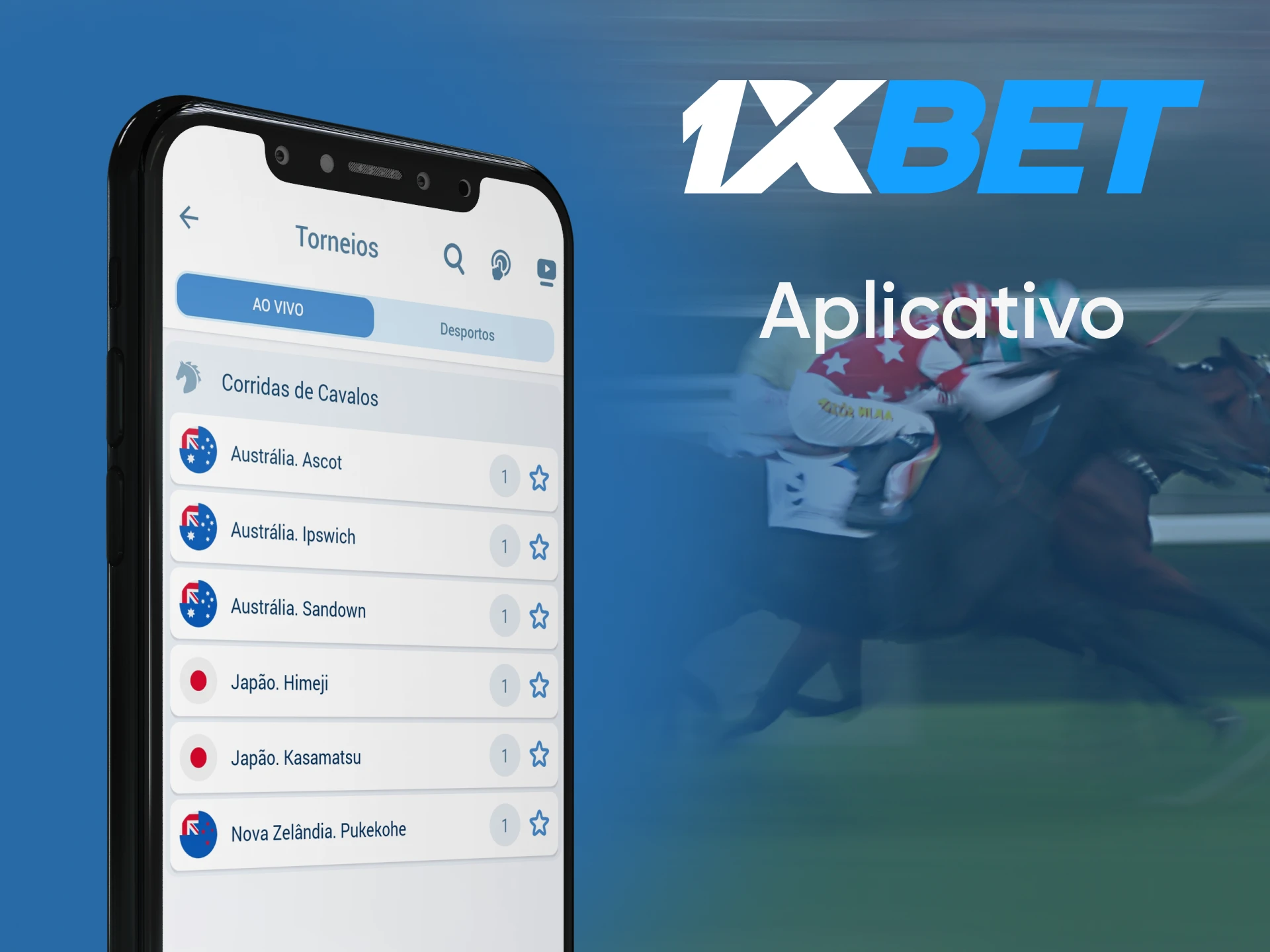 Use o aplicativo 1xbet para apostar em corridas de cavalos.